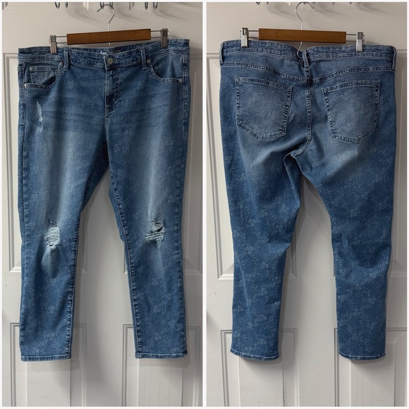 GAP girlfriend floral jeans - Picture 2 of 7
